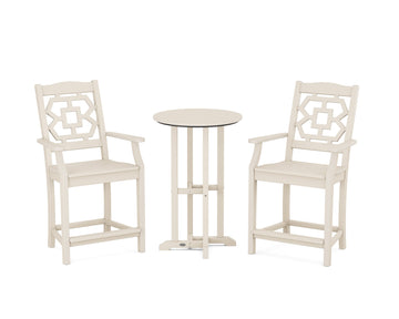 Chinoiserie 3-Piece Farmhouse Bistro Counter Set