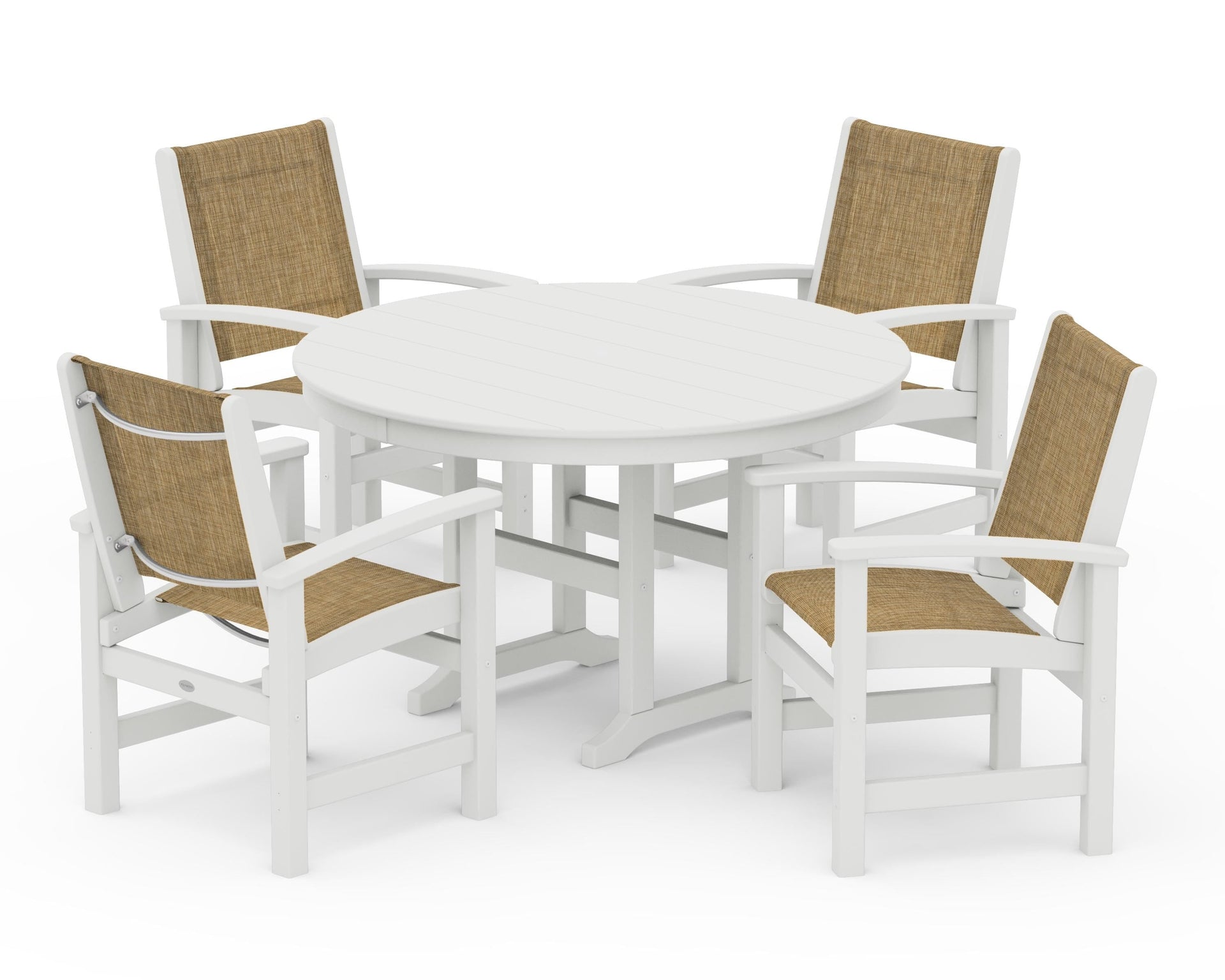 Coastal 5-Piece Round Farmhouse Dining Set