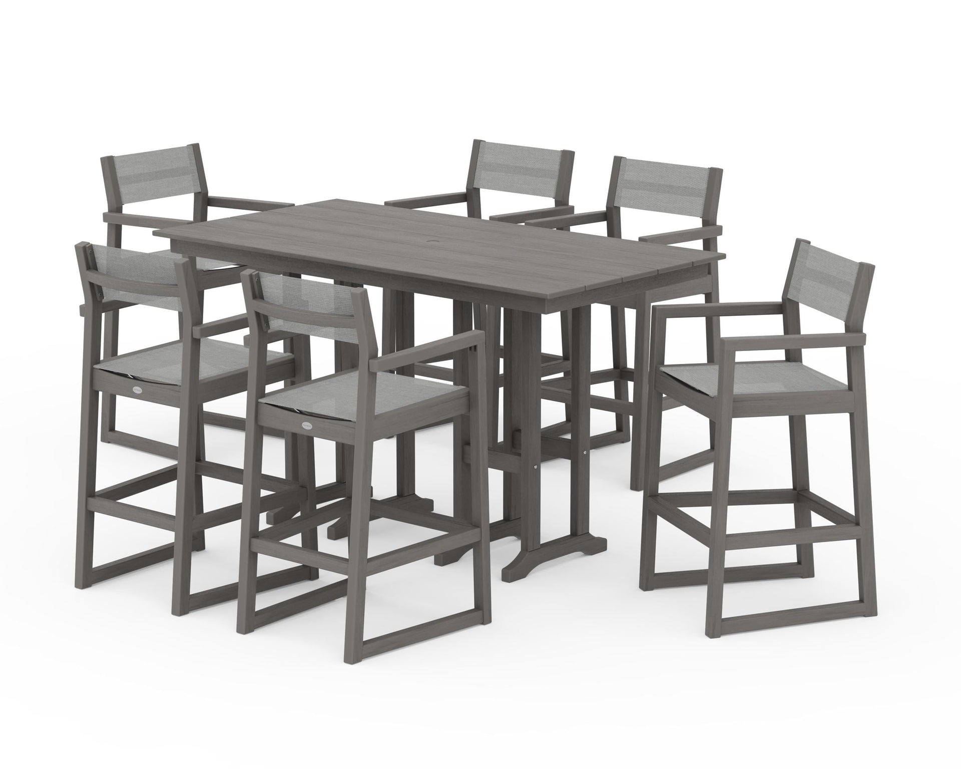 EDGE Sling Arm Chair 7-Piece Farmhouse Bar Set