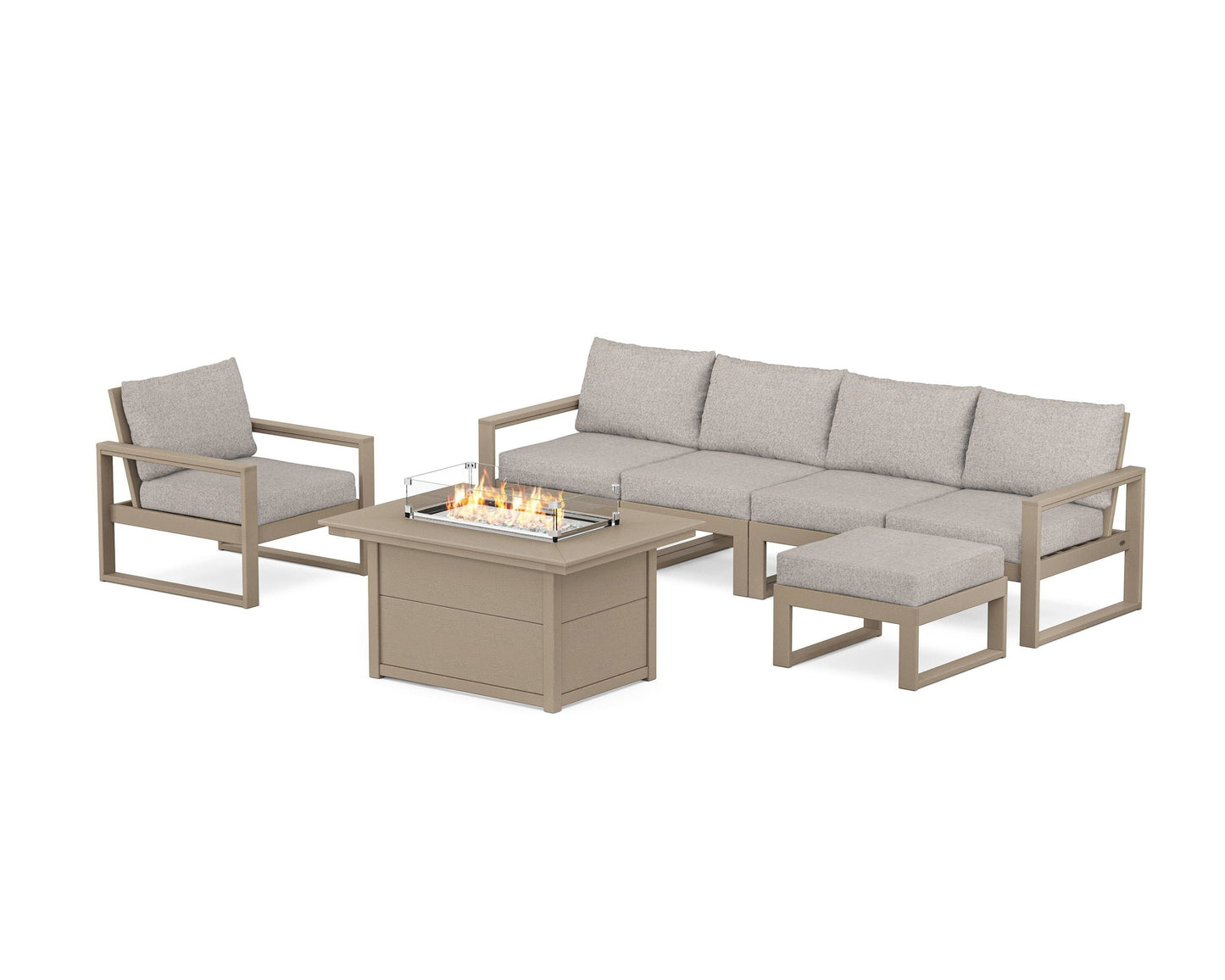 EDGE Sectional Lounge and Fire Pit Set
