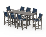 Coastal 9-Piece Bar Set with Trestle Legs