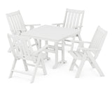 Vineyard Folding Chair 5-Piece Farmhouse Dining Set
