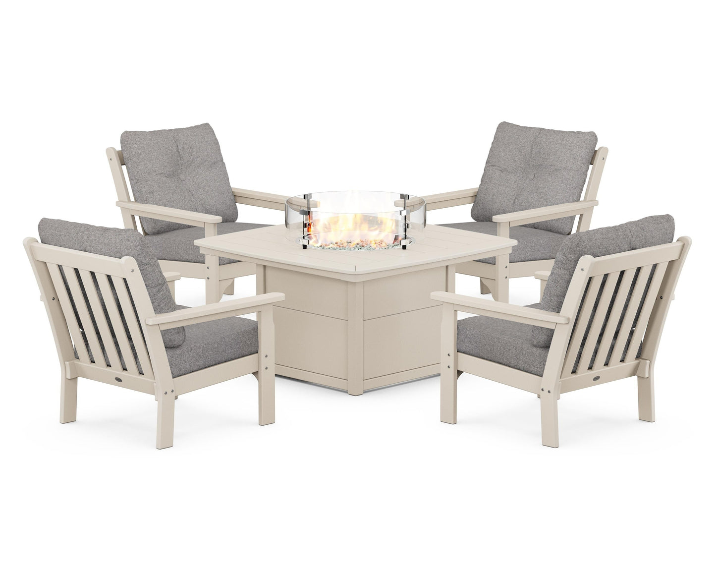 Vineyard 5-Piece Conversation Set with Fire Pit Table