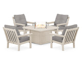 Vineyard 5-Piece Conversation Set with Fire Pit Table