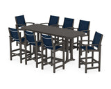 Coastal 9-Piece Bar Set with Trestle Legs