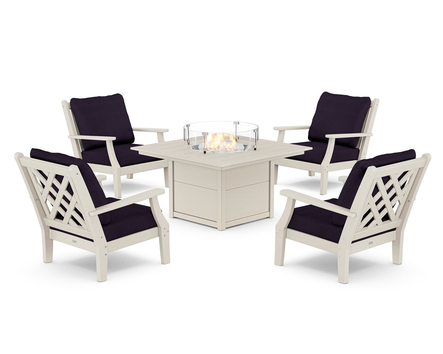 Wovendale 5-Piece Deep Seating Set with Fire Pit Table