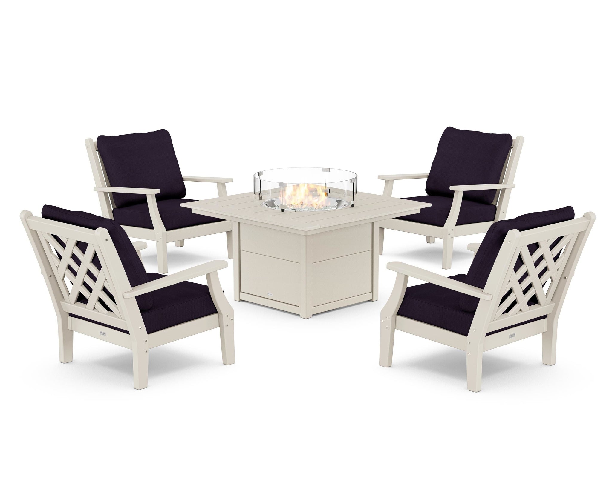 Wovendale 5-Piece Deep Seating Set with Fire Pit Table