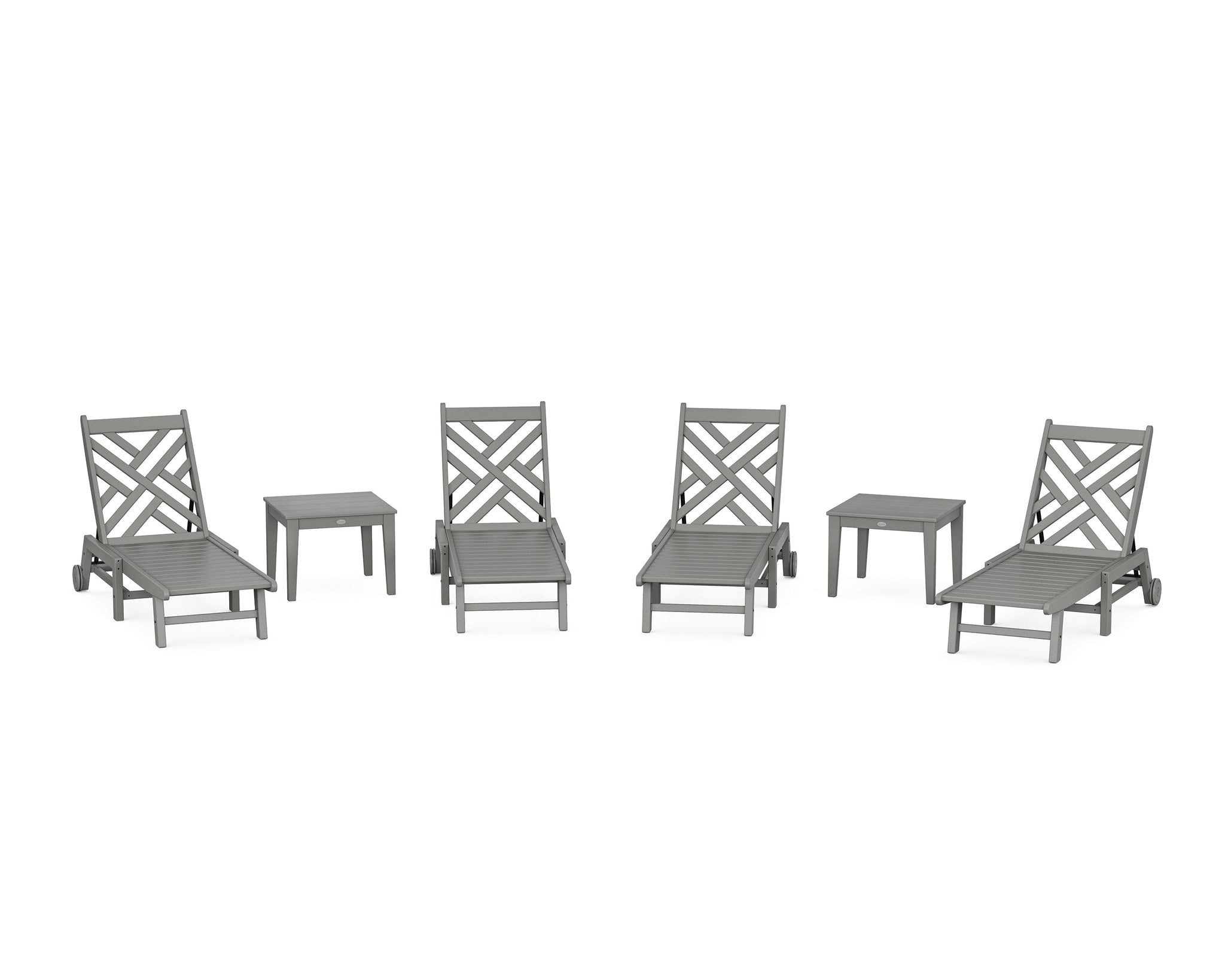 Chippendale 6-Piece Chaise Set with Wheels