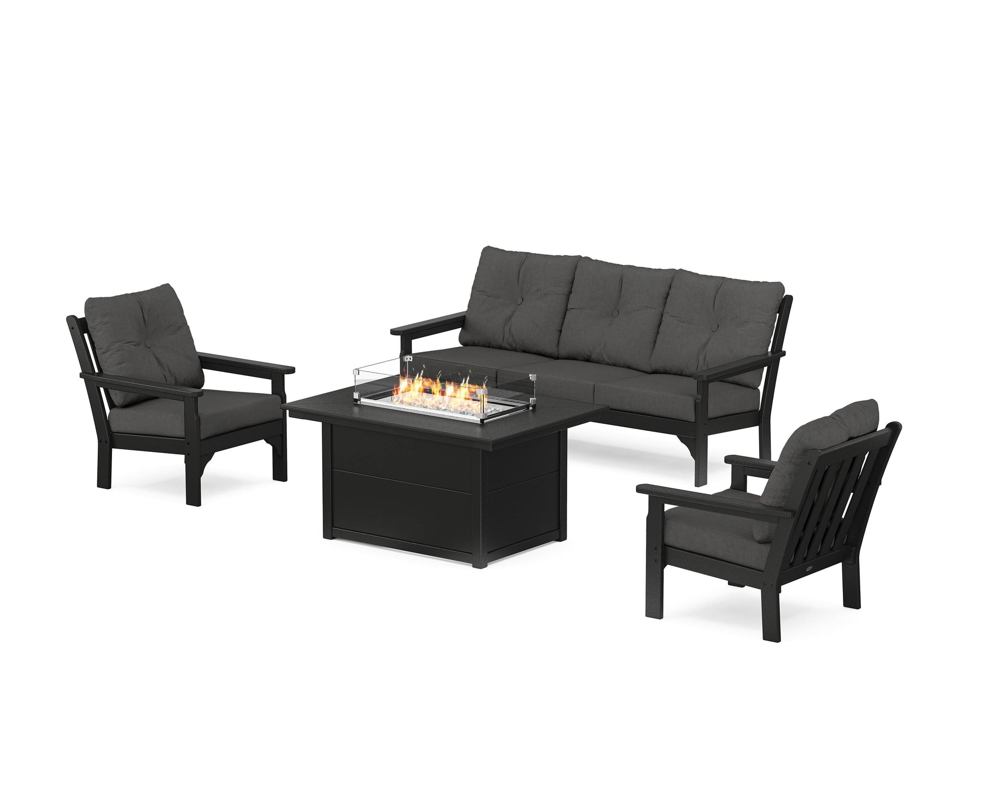 Vineyard Deep Seating Fire Pit Table Set