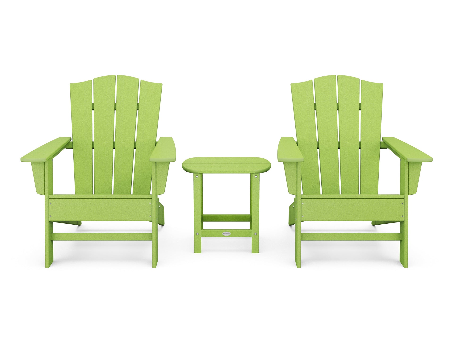 Wave 3-Piece Adirondack Chair Set with The Crest Chairs