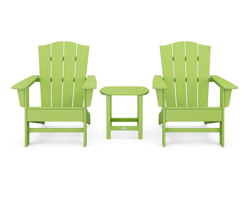 Wave 3-Piece Adirondack Chair Set with The Crest Chairs