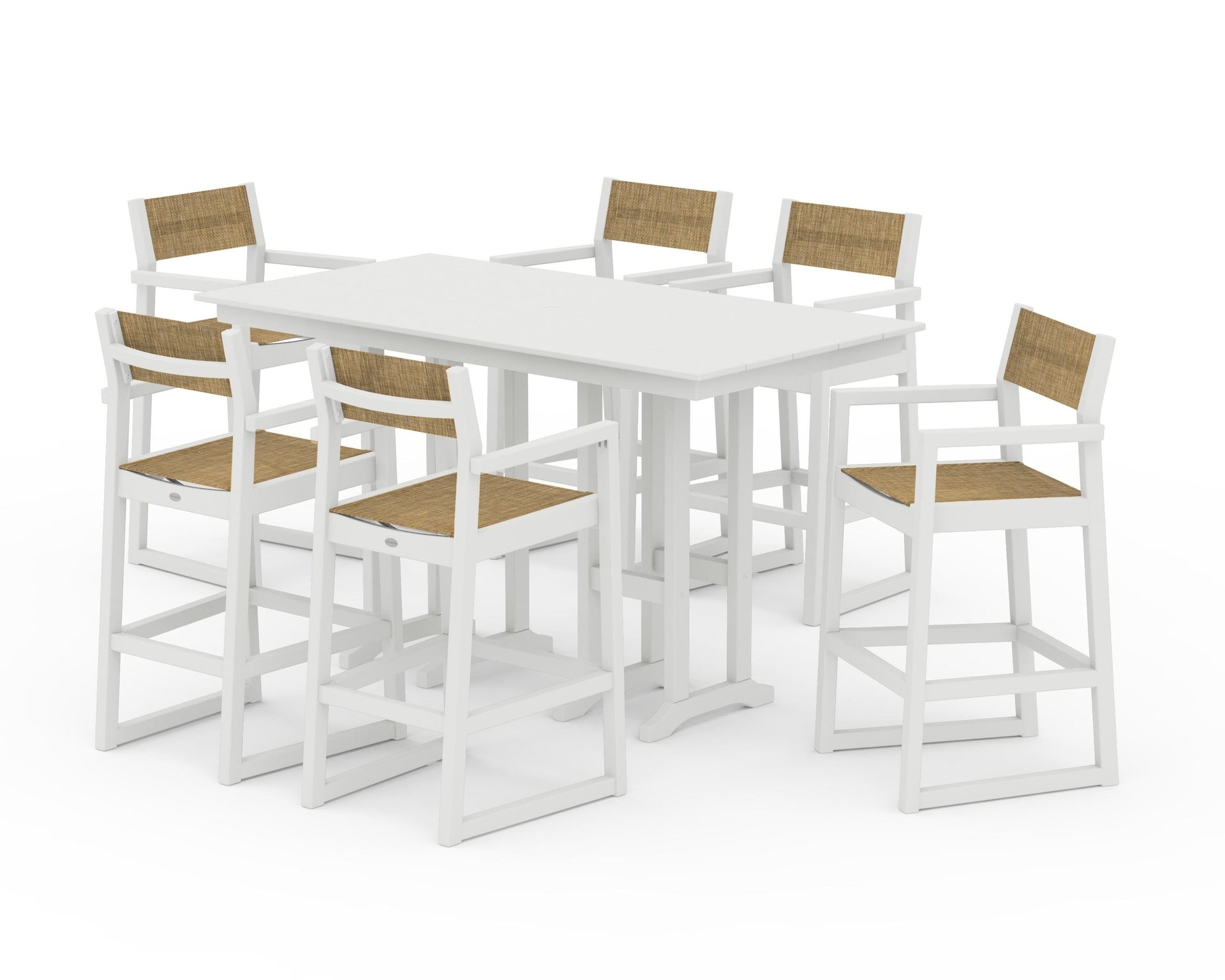 EDGE Sling Arm Chair 7-Piece Farmhouse Bar Set