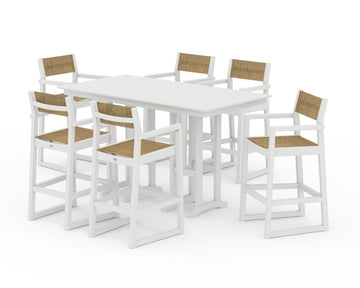 EDGE Sling Arm Chair 7-Piece Farmhouse Bar Set