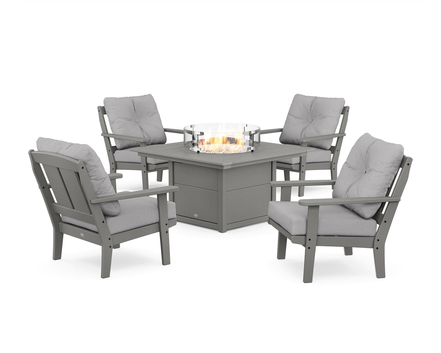Mission 5-Piece Deep Seating Set with Fire Pit Table