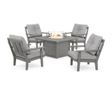 Mission 5-Piece Deep Seating Set with Fire Pit Table