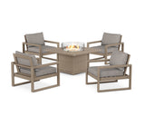 EDGE Sectional 5-Piece Deep Seating Set with Fire Pit Table