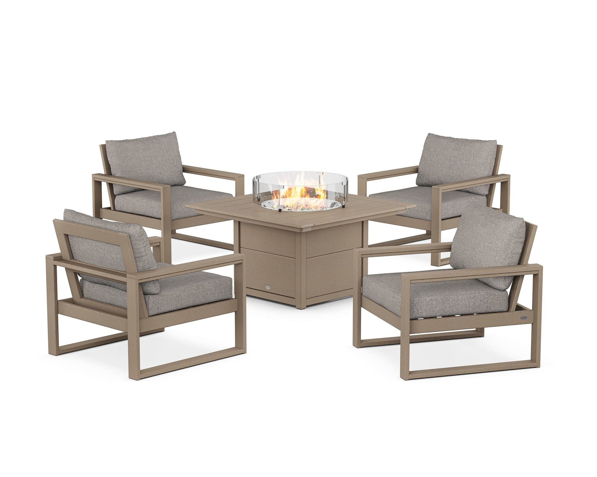 EDGE Sectional 5-Piece Deep Seating Set with Fire Pit Table