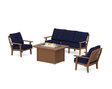 Mission Deep Seating Fire Pit Table Set