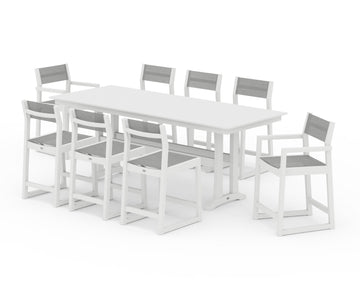 EDGE Sling 9-Piece Farmhouse Counter Set with Trestle Legs