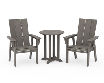 Modern Curveback Adirondack 3-Piece Round Bistro Dining Set