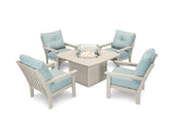 Vineyard 5-Piece Conversation Set with Fire Pit Table