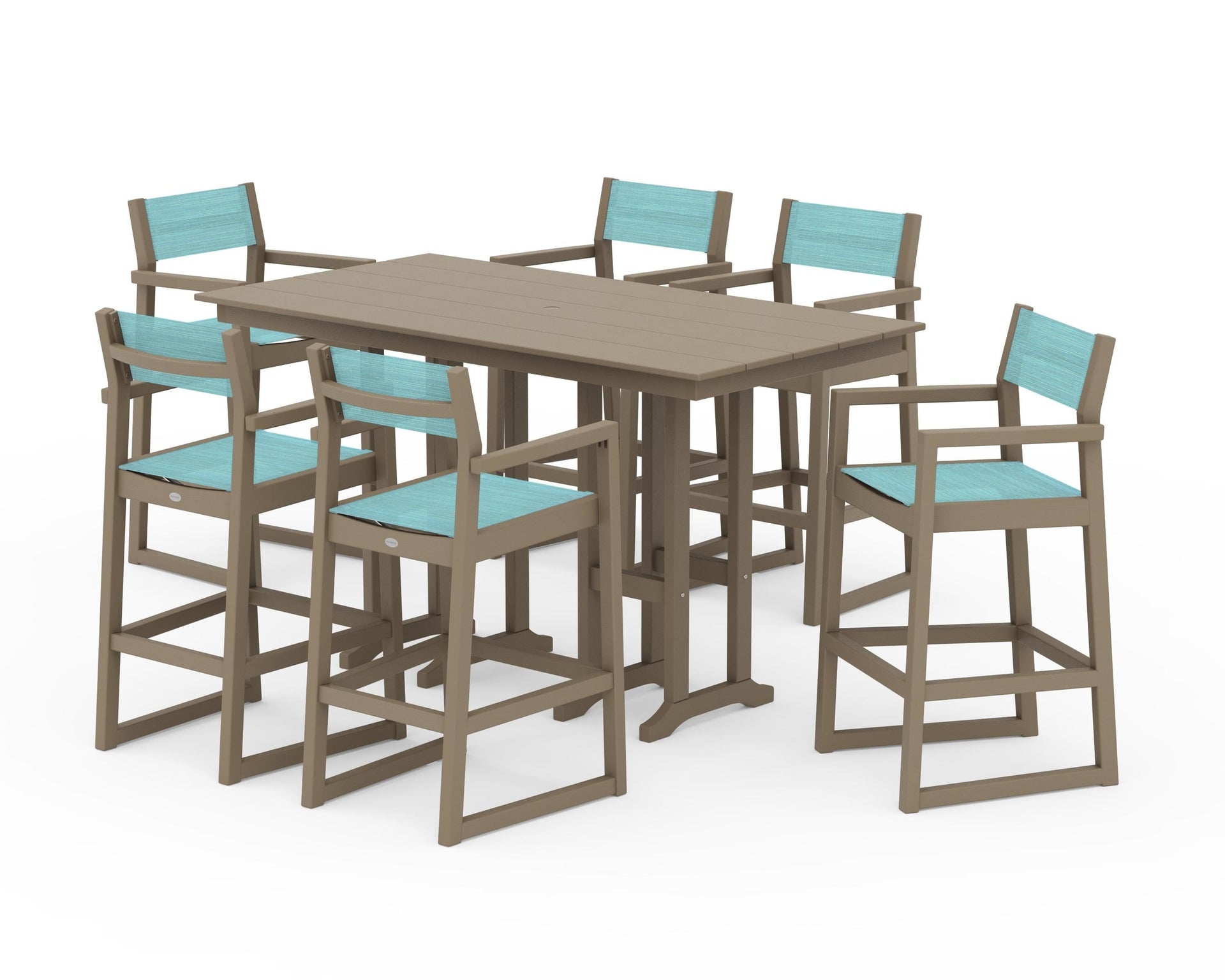 EDGE Sling Arm Chair 7-Piece Farmhouse Bar Set