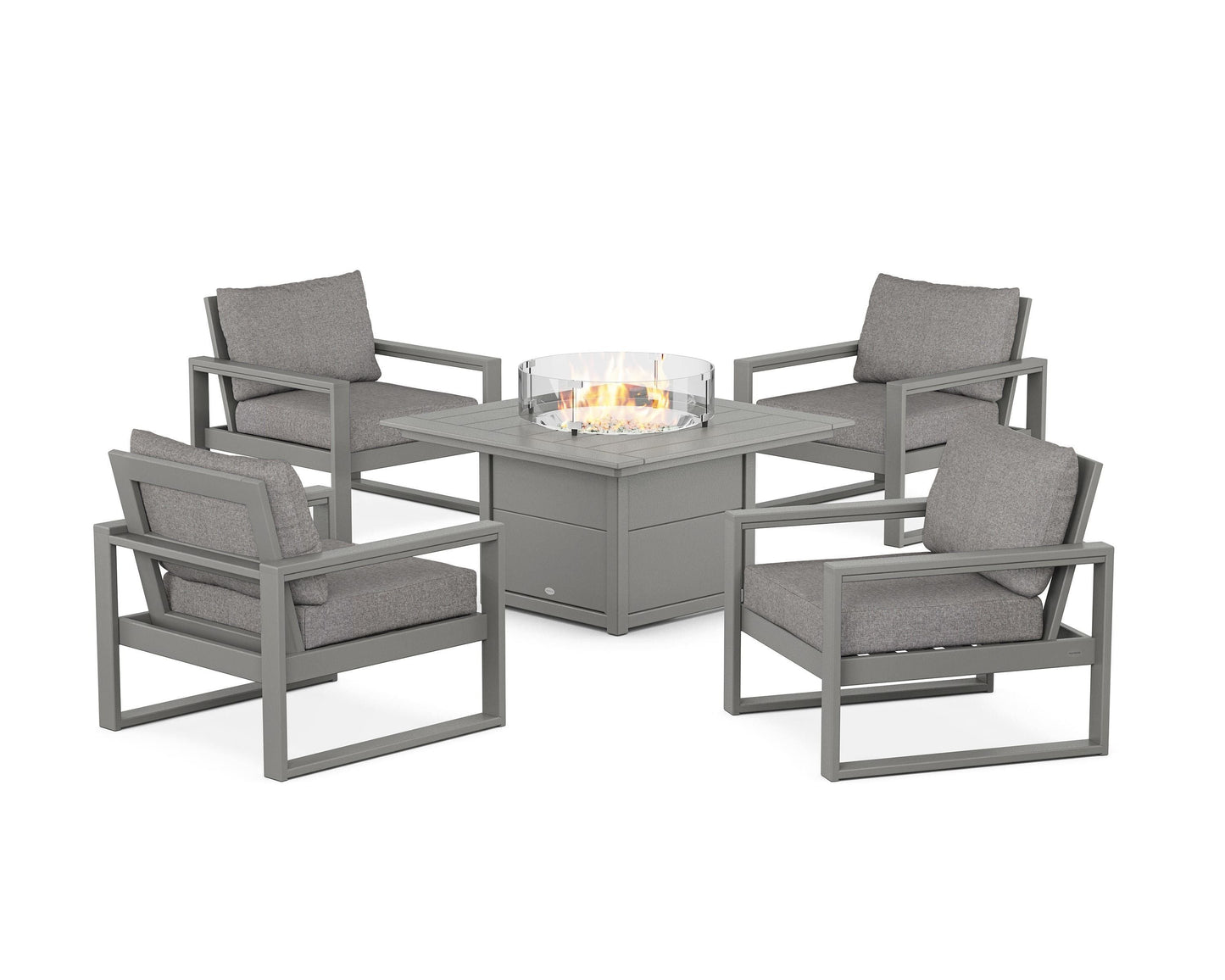 EDGE Sectional 5-Piece Deep Seating Set with Fire Pit Table
