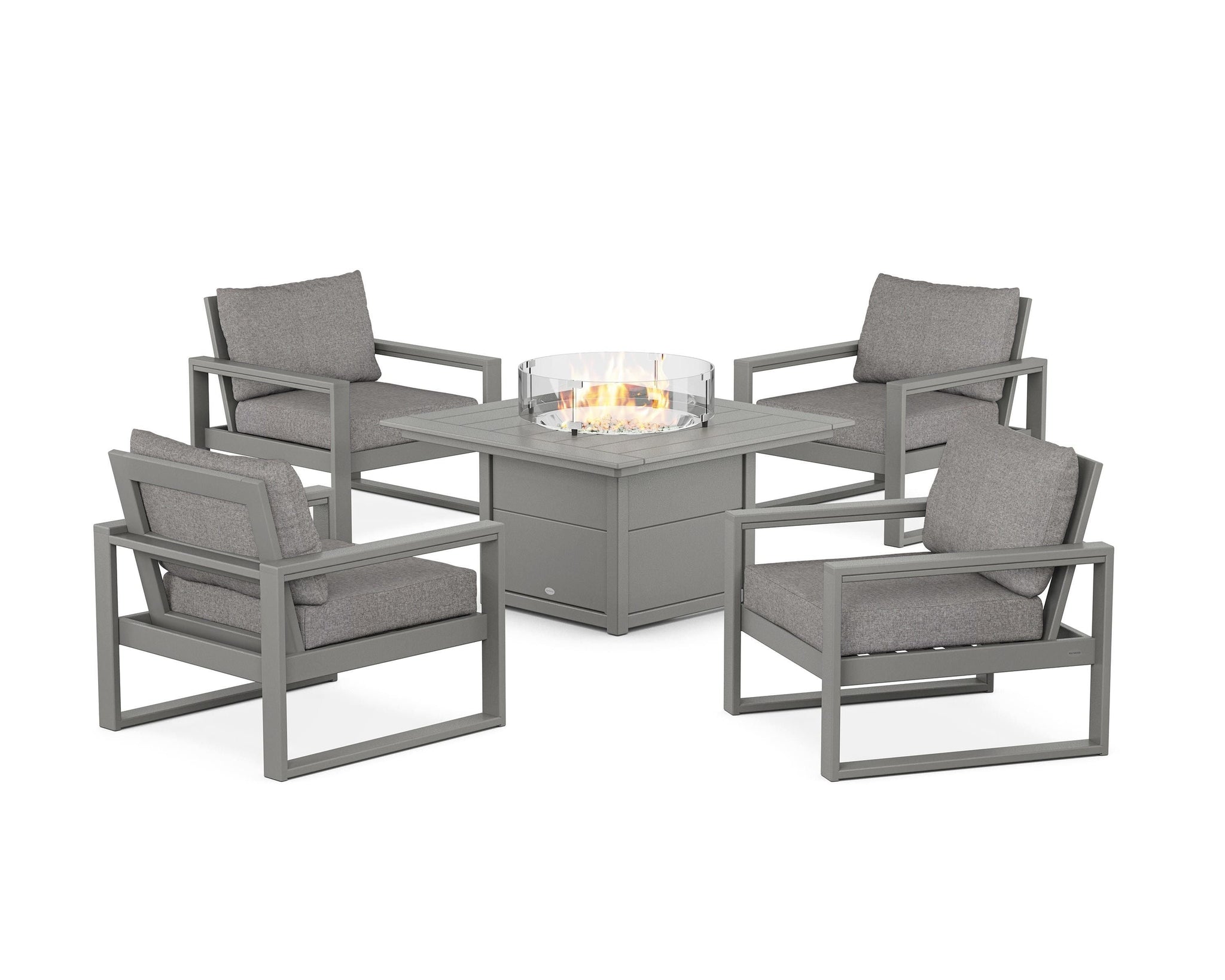 EDGE Sectional 5-Piece Deep Seating Set with Fire Pit Table