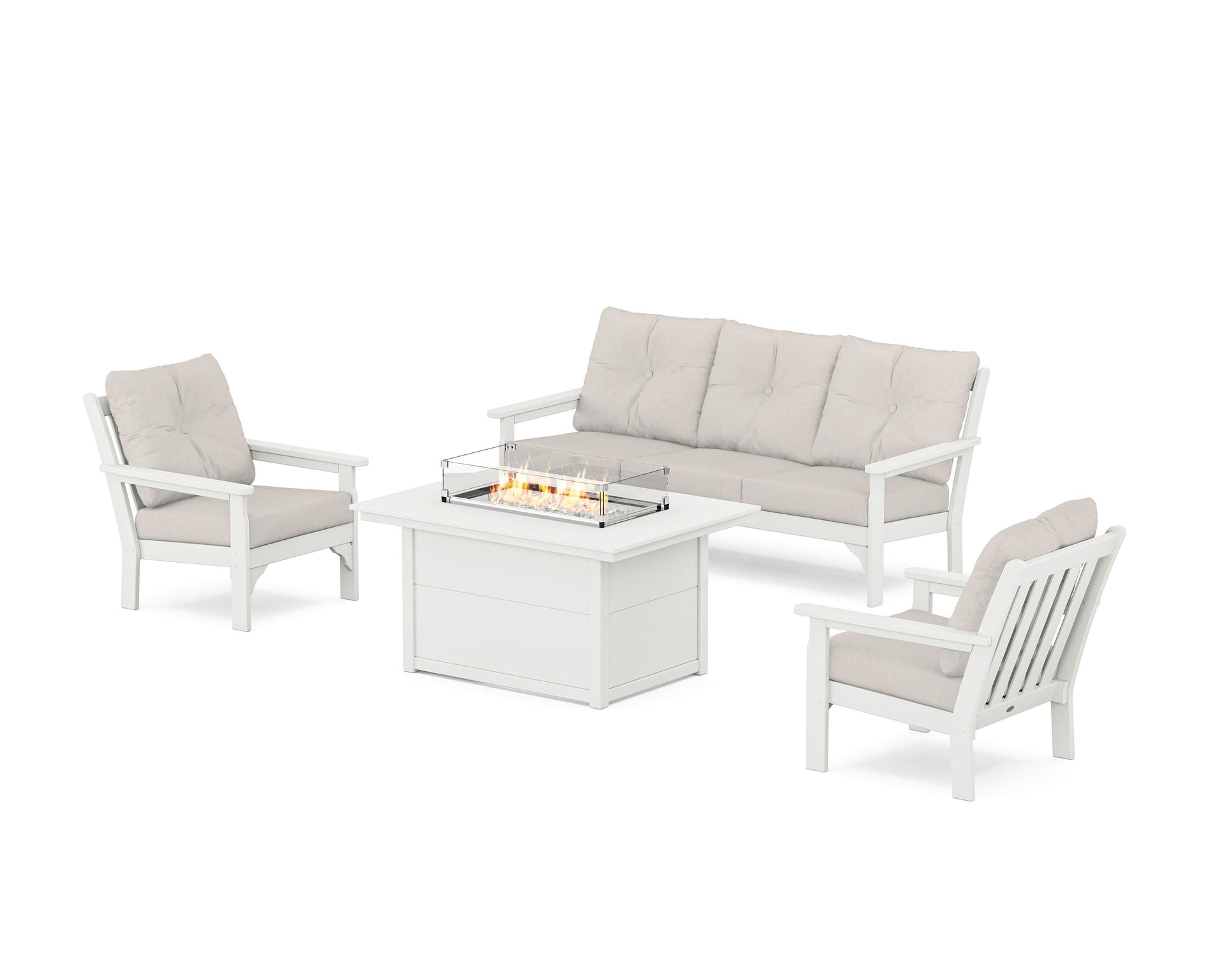 Vineyard Deep Seating Fire Pit Table Set