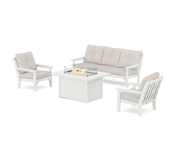 Vineyard Deep Seating Fire Pit Table Set