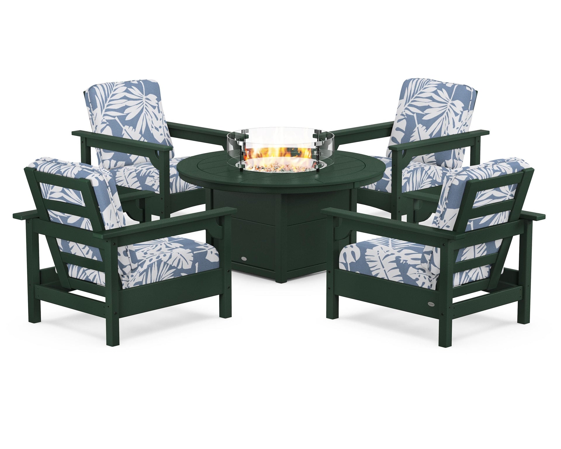 Club 5-Piece Conversation Set with Fire Pit Table