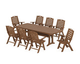 Nautical Highback 9-Piece Dining Set with Trestle Legs