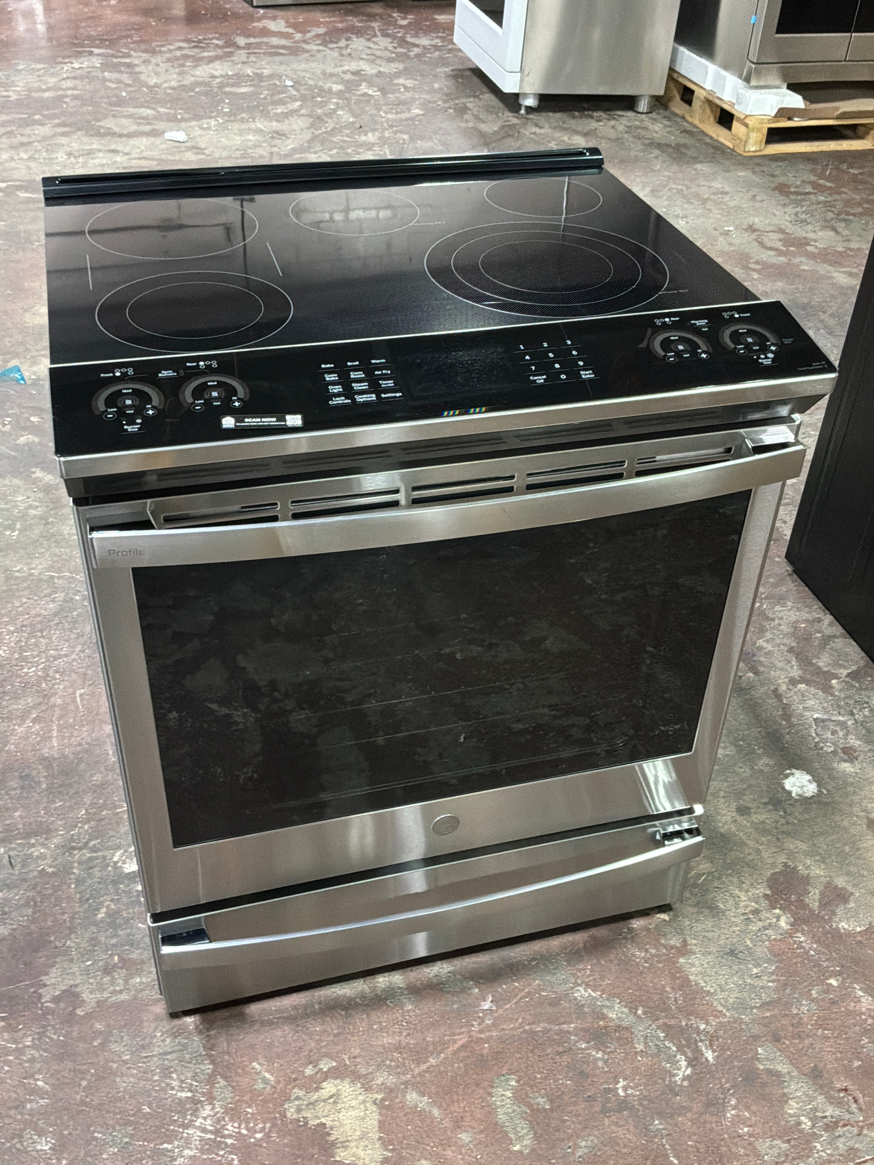 GE Profile™ 30" Smart Slide-In Electric Convection Fingerprint Resistant Range with No Preheat Air Fry
