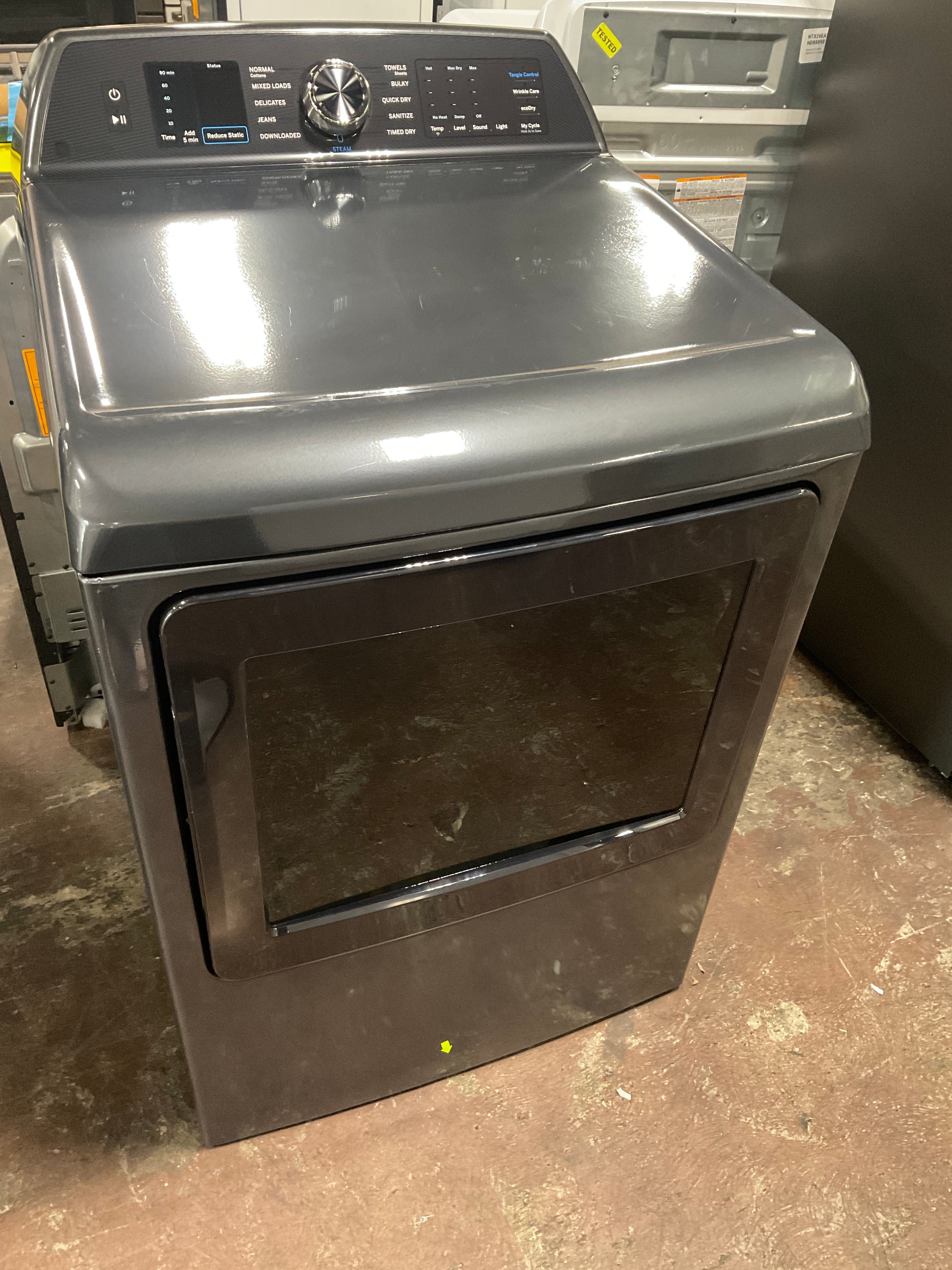 GE Profile™ ENERGY STAR® 7.4 cu. ft. Capacity Smart aluminized alloy drum Electric Dryer with Sanitize Cycle and Sensor Dry