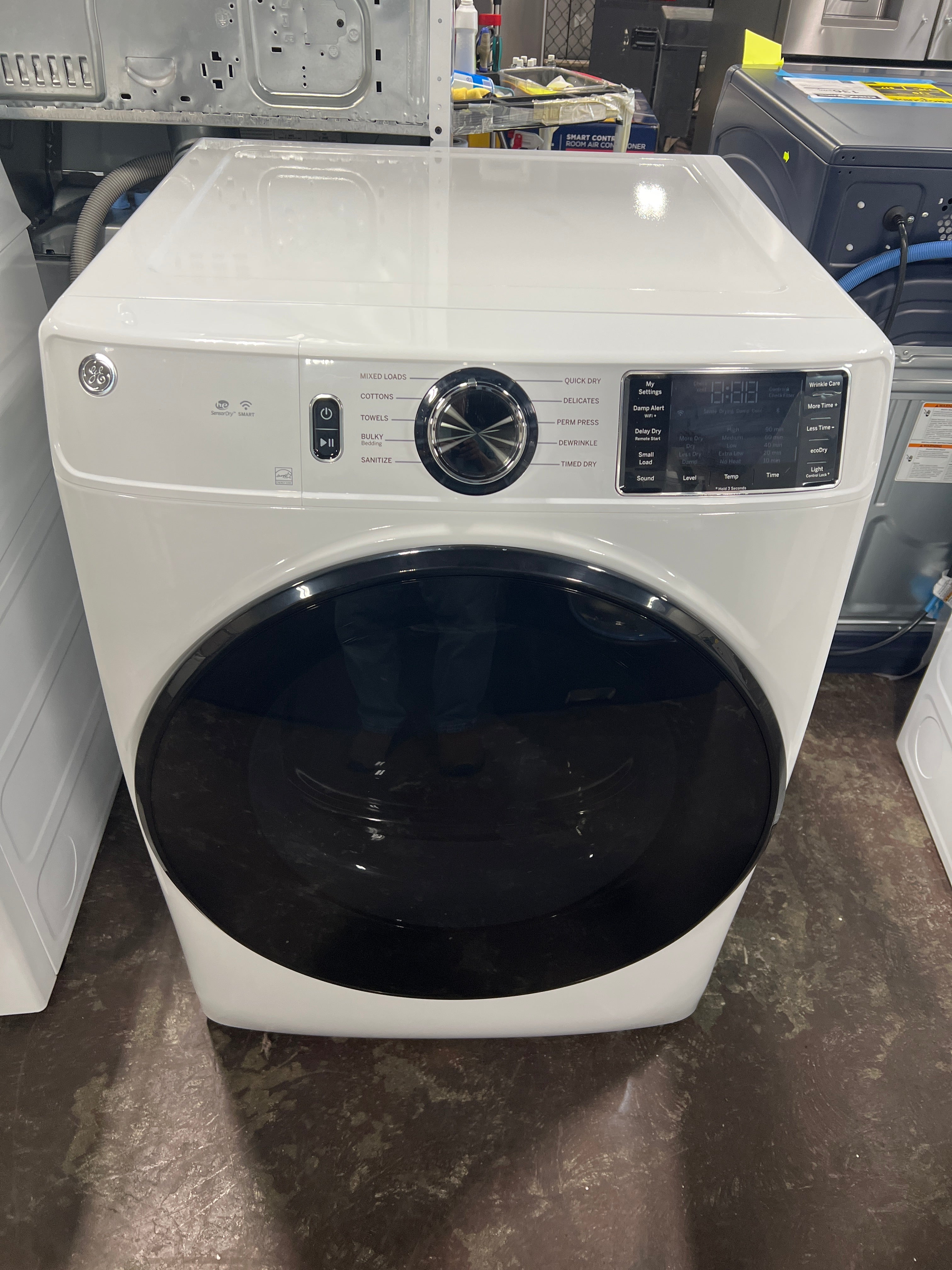 GE GE® ENERGY STAR® 7.8 cu. ft. Capacity Smart Front Load Electric Dryer with Sanitize Cycle
