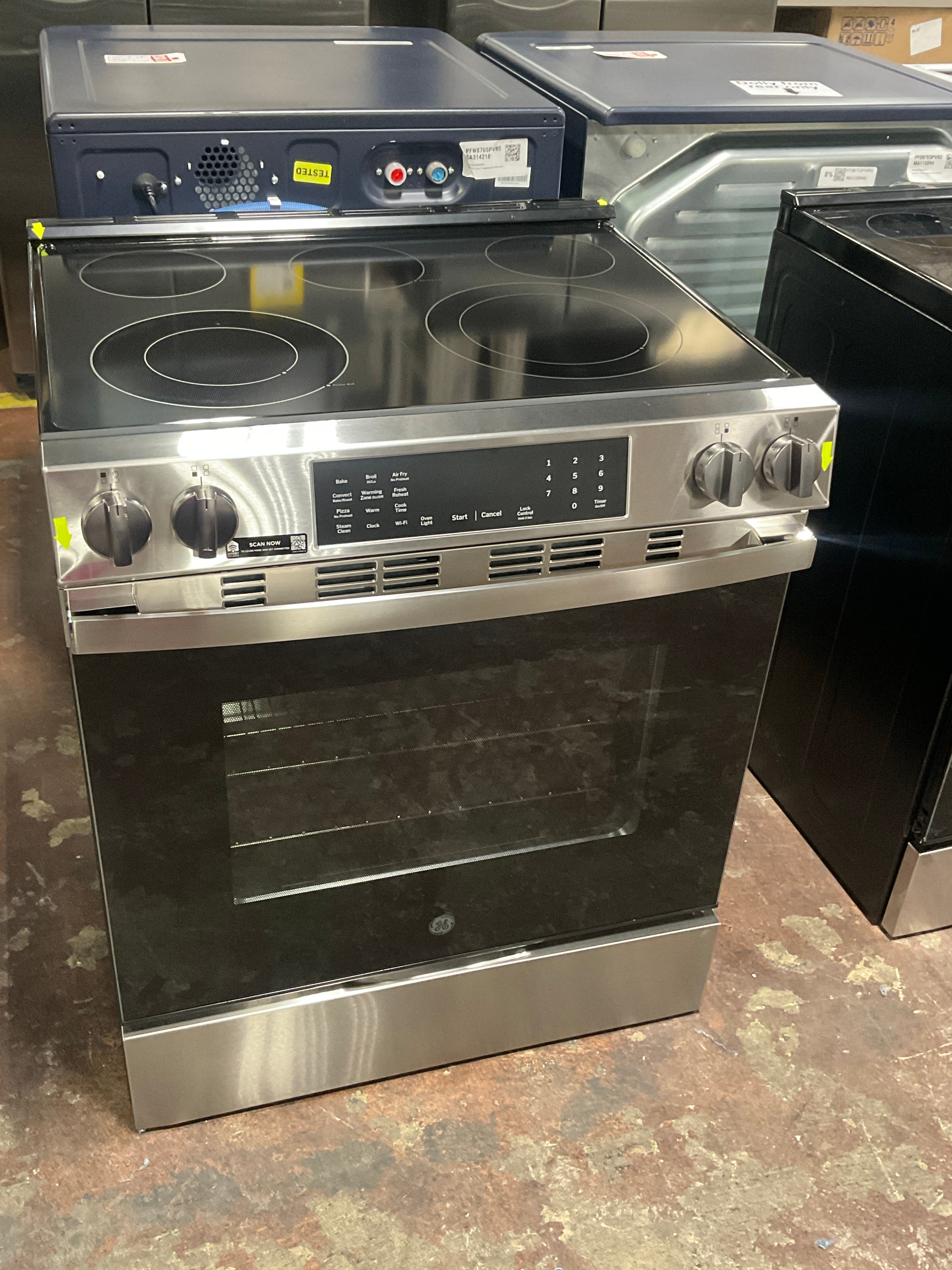 GE® ENERGY STAR® 30" Slide-In Electric Convection Range with No Preheat Air Fry and EasyWash™ Oven Tray
