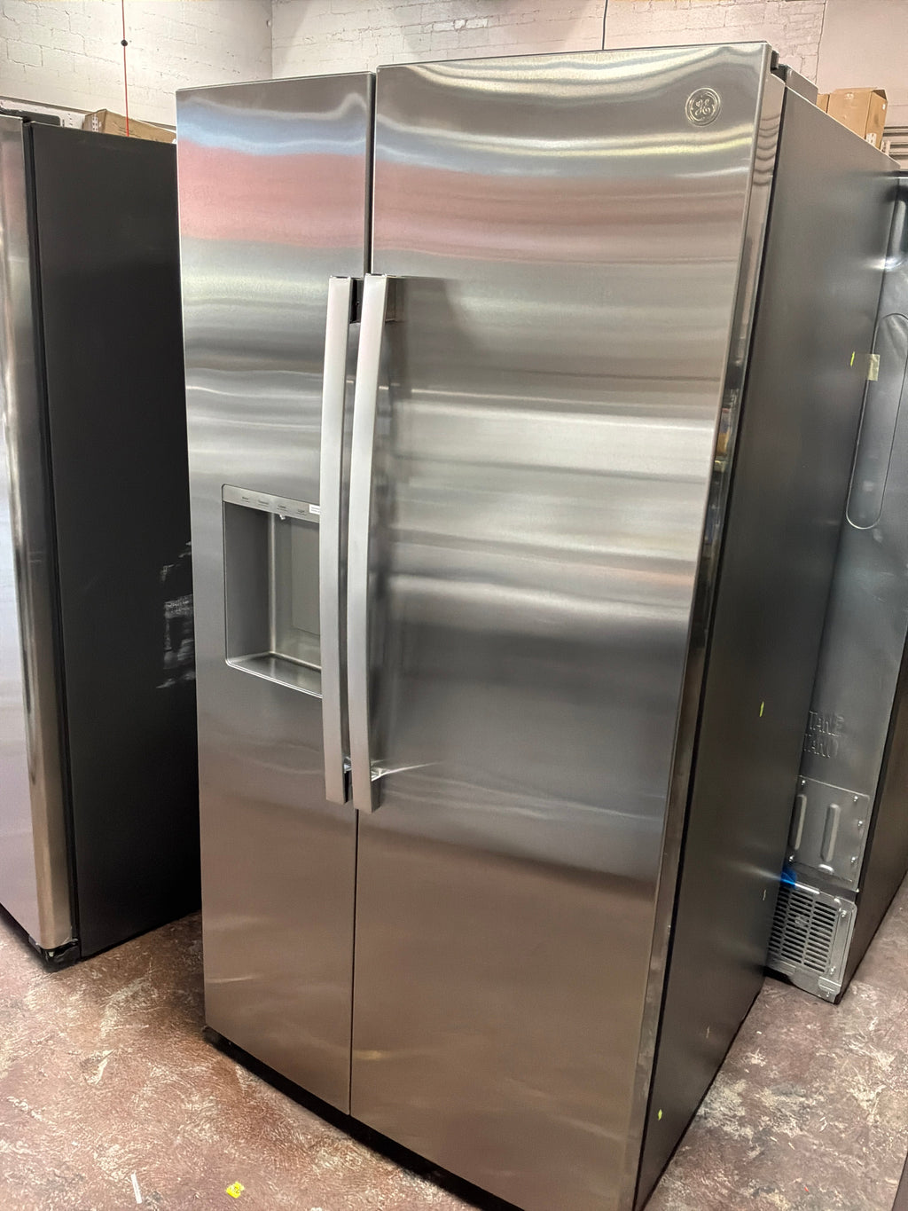 GE® 27.9 Cu. Ft. Side-By-Side Refrigerator with Extra Tall Dispenser and In-Door Icemaker