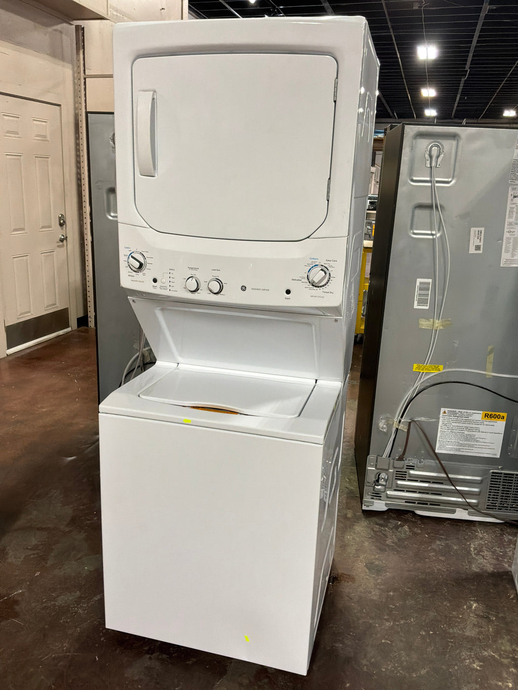 GE Unitized Spacemaker® 3.8 cu. ft. Capacity Washer with Stainless Steel Basket and 5.9 cu. ft. Capacity Electric Dryer