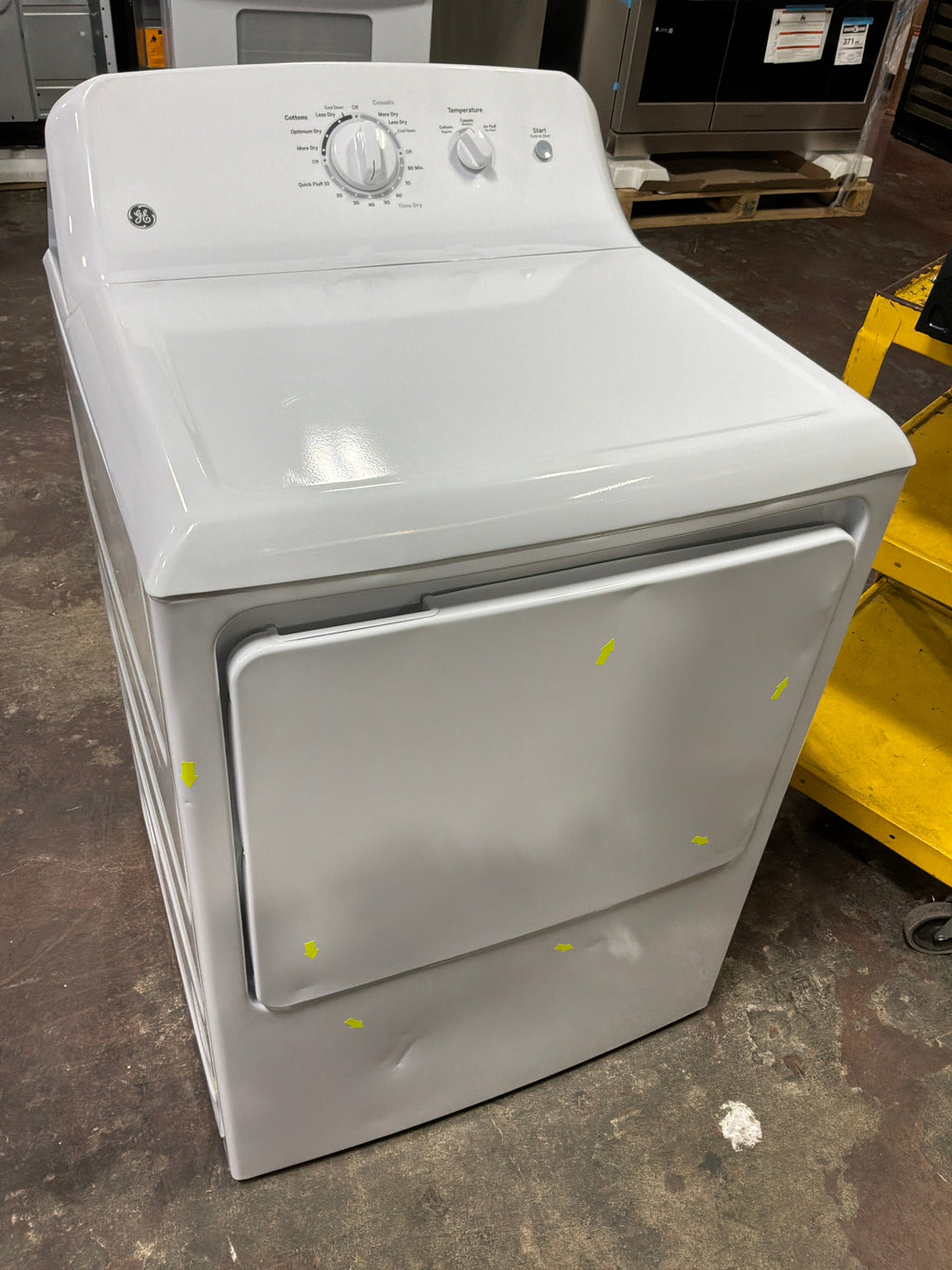 GE 6.2 cu. ft. Capacity Electric Dryer with Up To 120 ft. Venting and Shallow Depth