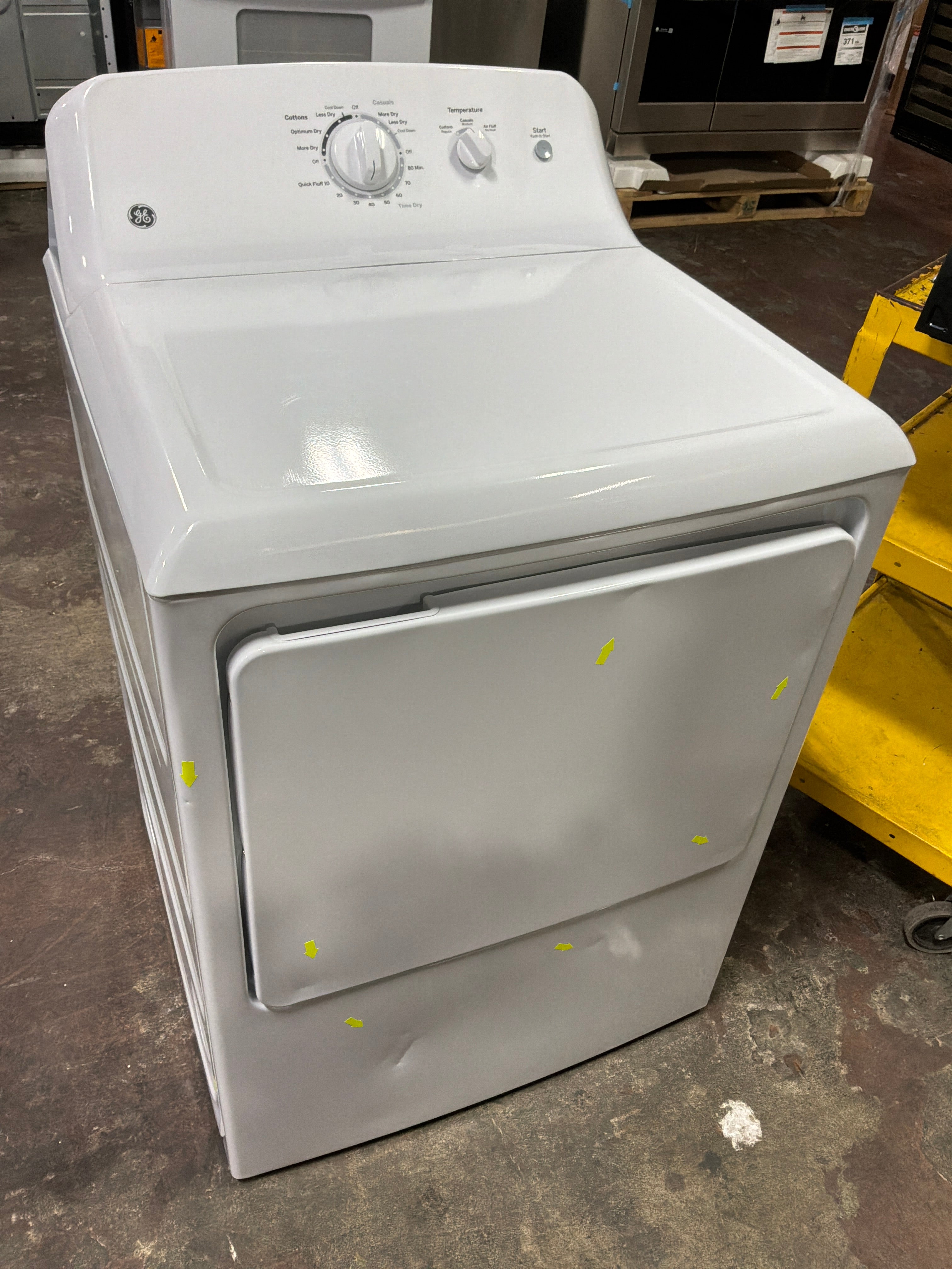 GE 6.2 cu. ft. Capacity Electric Dryer with Up To 120 ft. Venting and Shallow Depth
