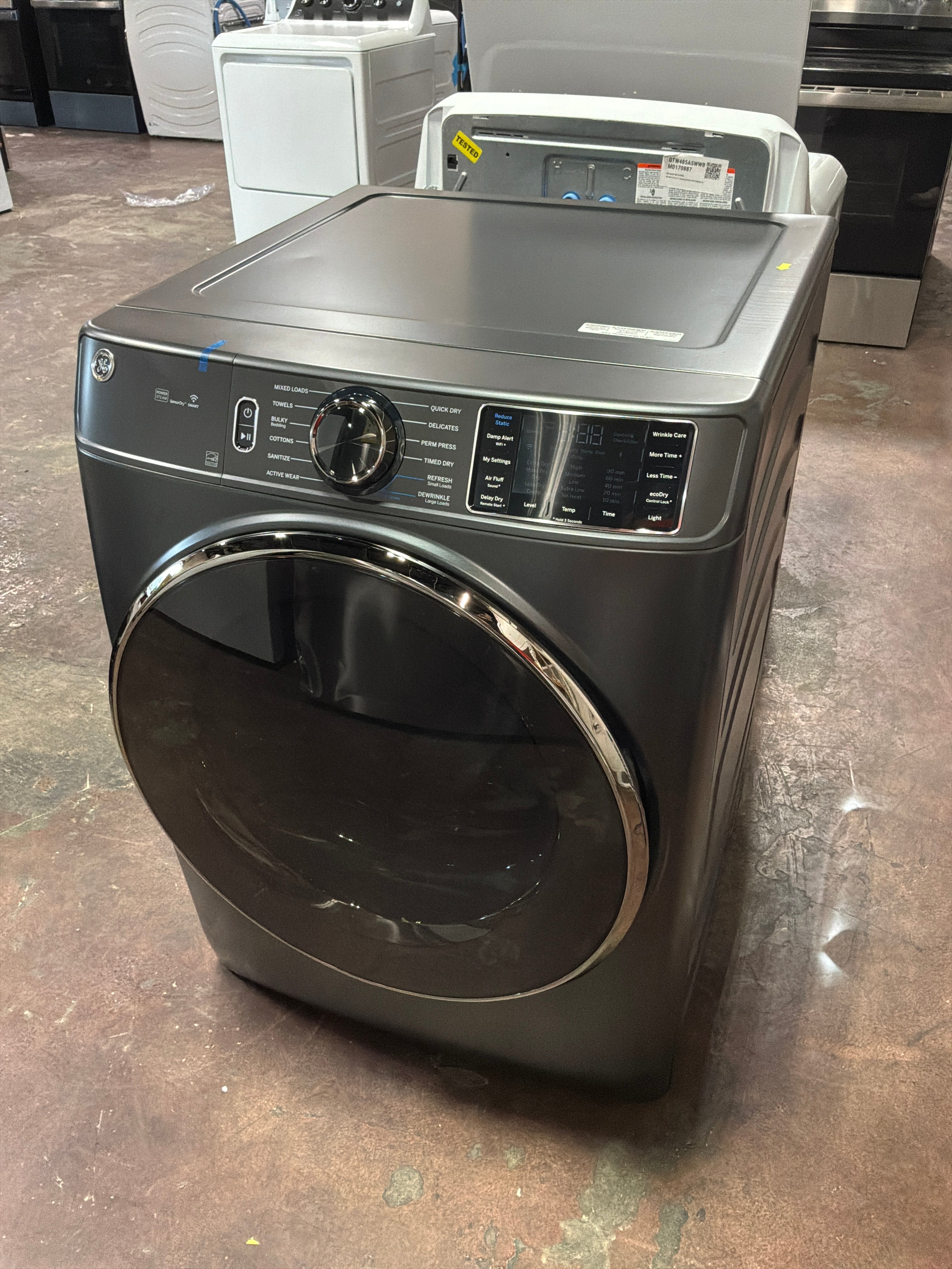 GE® ENERGY STAR® 7.8 cu. ft. Capacity Smart Front Load Electric Dryer with Steam and Sanitize Cycle