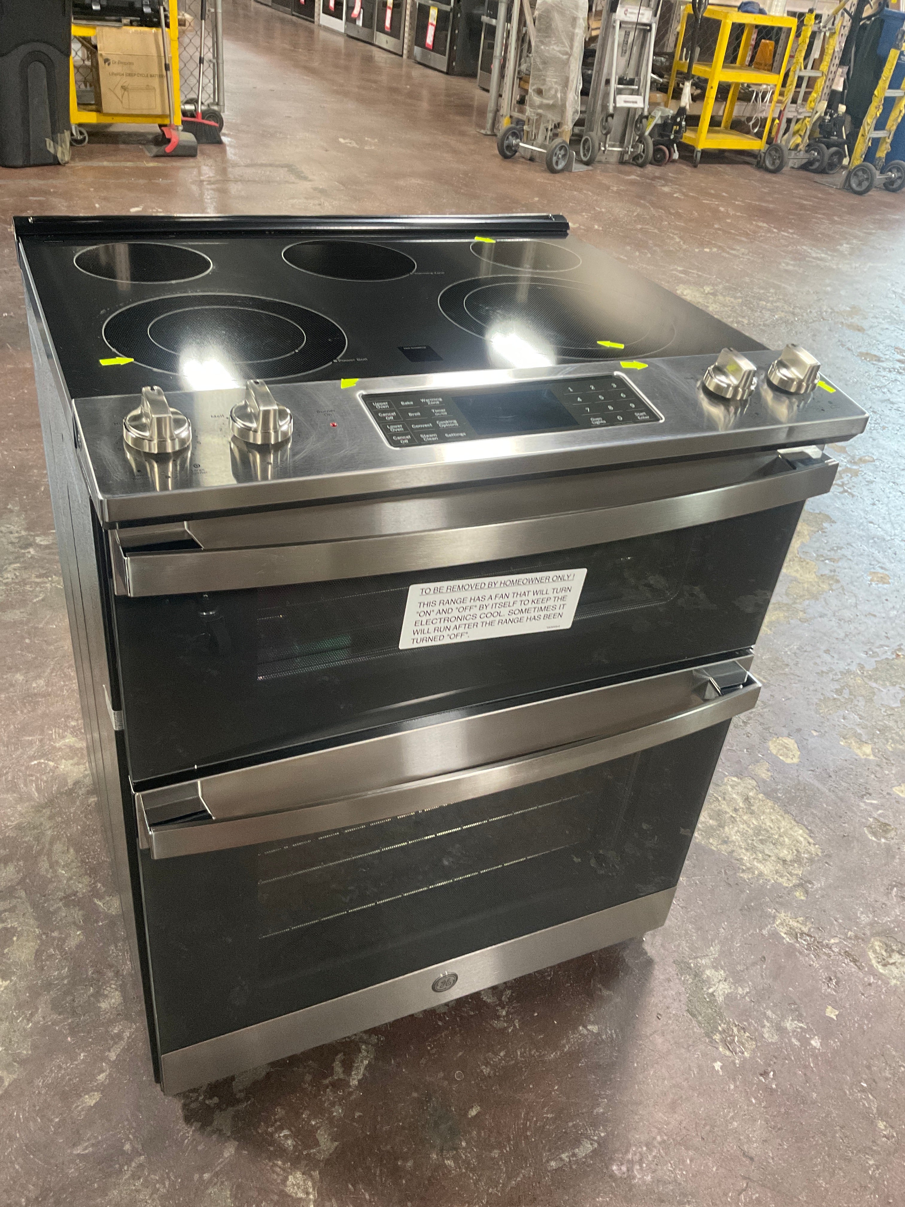 GE 30" Slide-In Electric Convection Double Oven Range