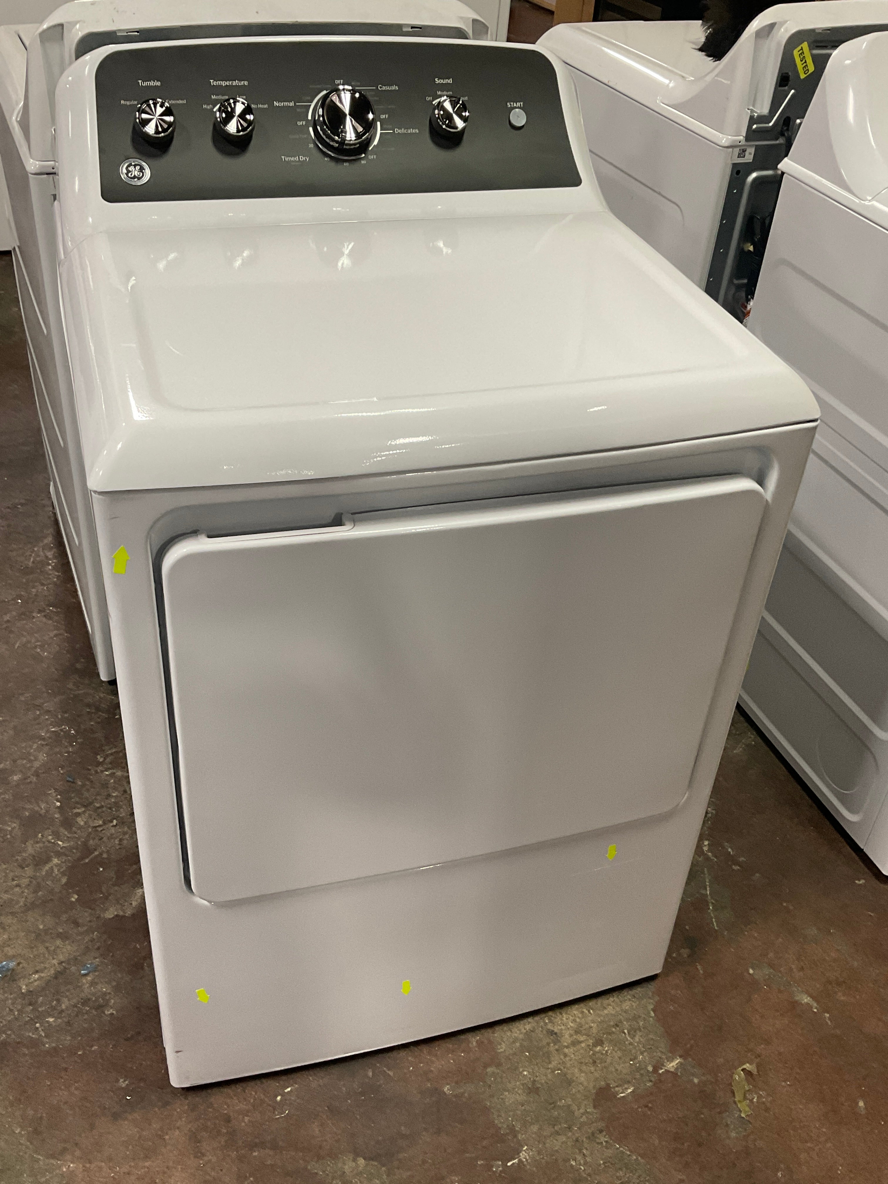 GE GE® 7.2 cu. ft. Capacity Electric Dryer with Up To 120 ft. Venting and Extended Tumble