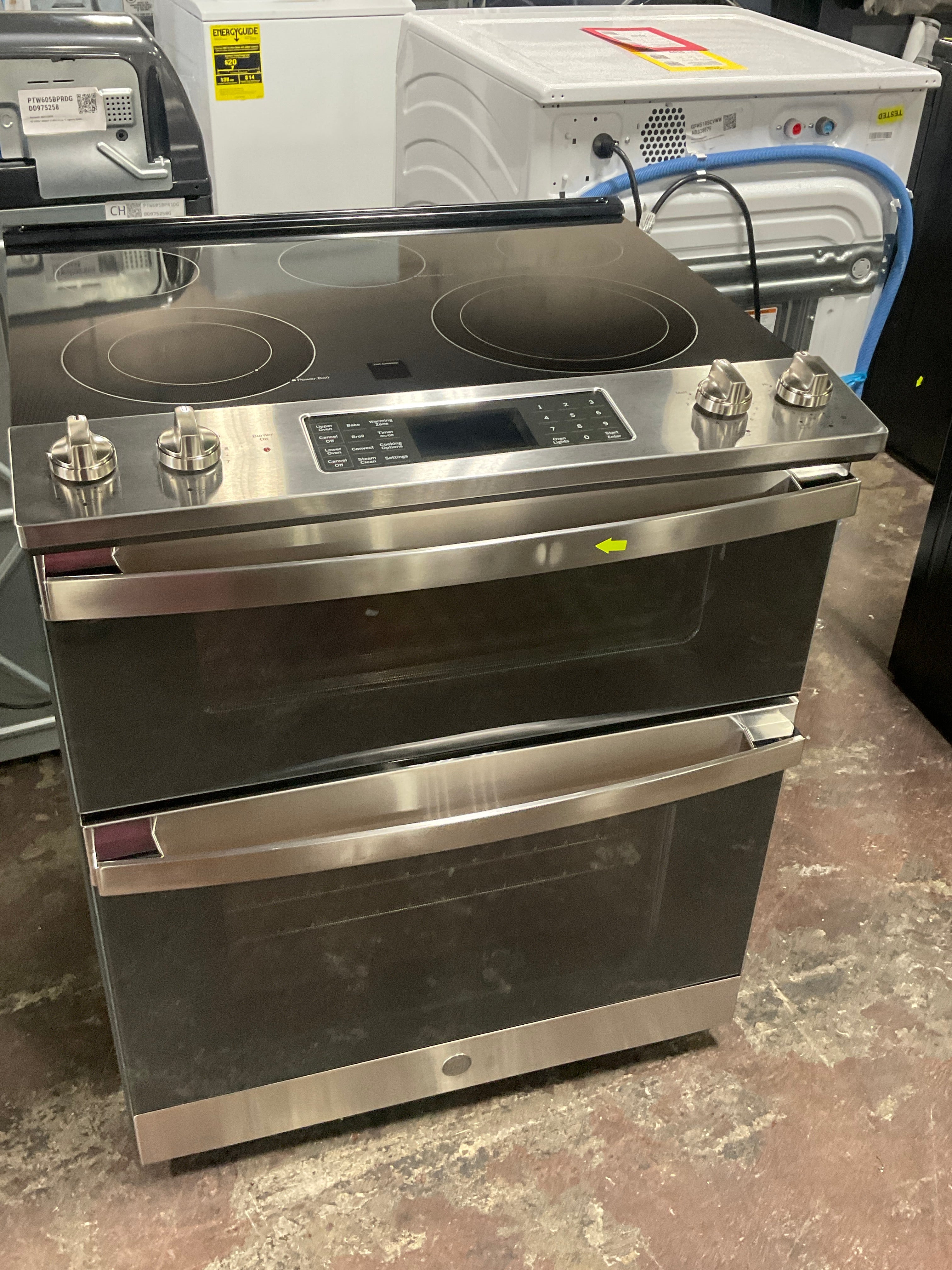 GE 30" Slide-In Electric Convection Double Oven Range