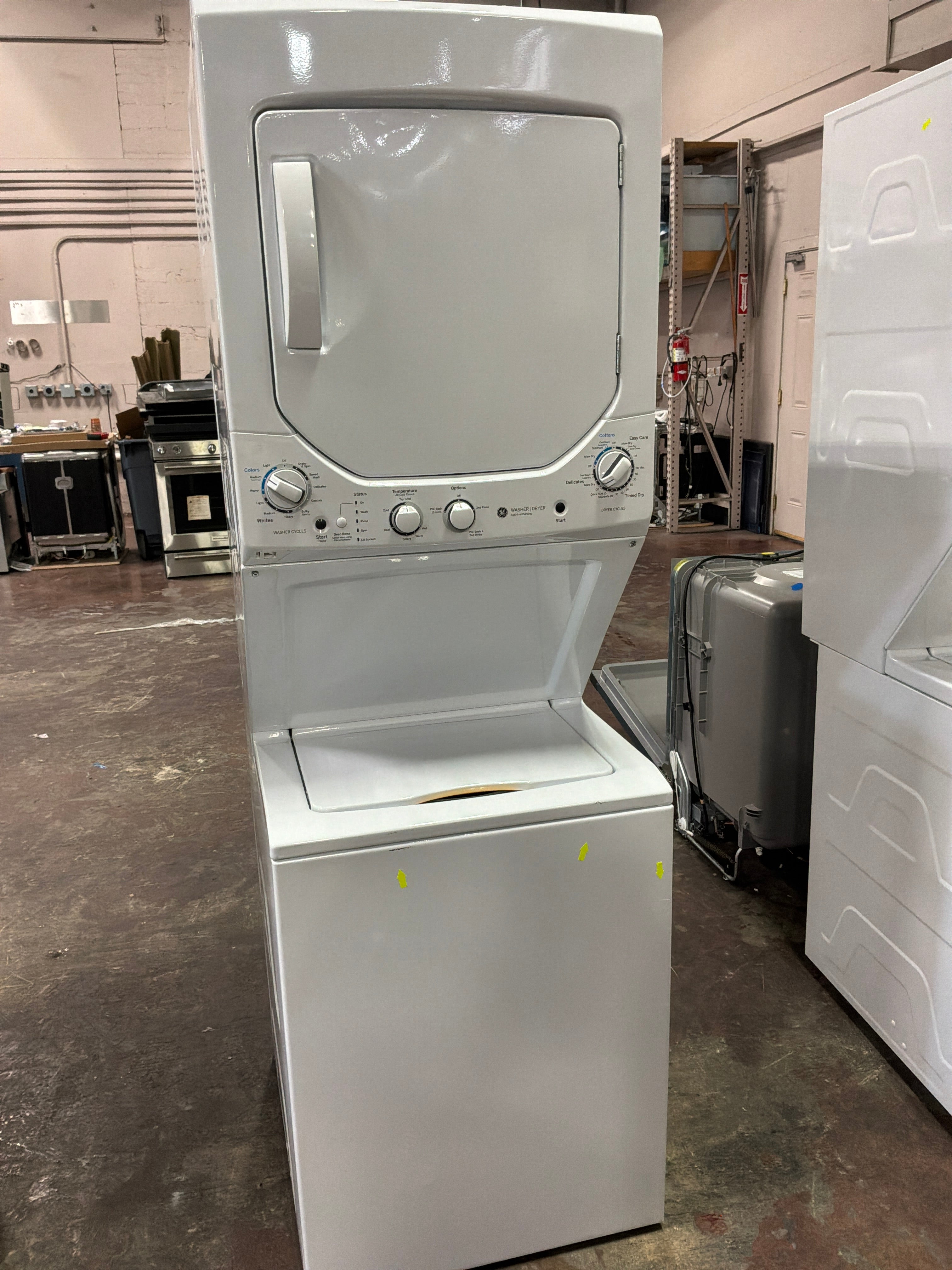 GE Unitized Spacemaker® 2.3 cu. ft. Capacity Washer with Stainless Steel Basket and 4.4 cu. ft. Capacity Electric Dryer