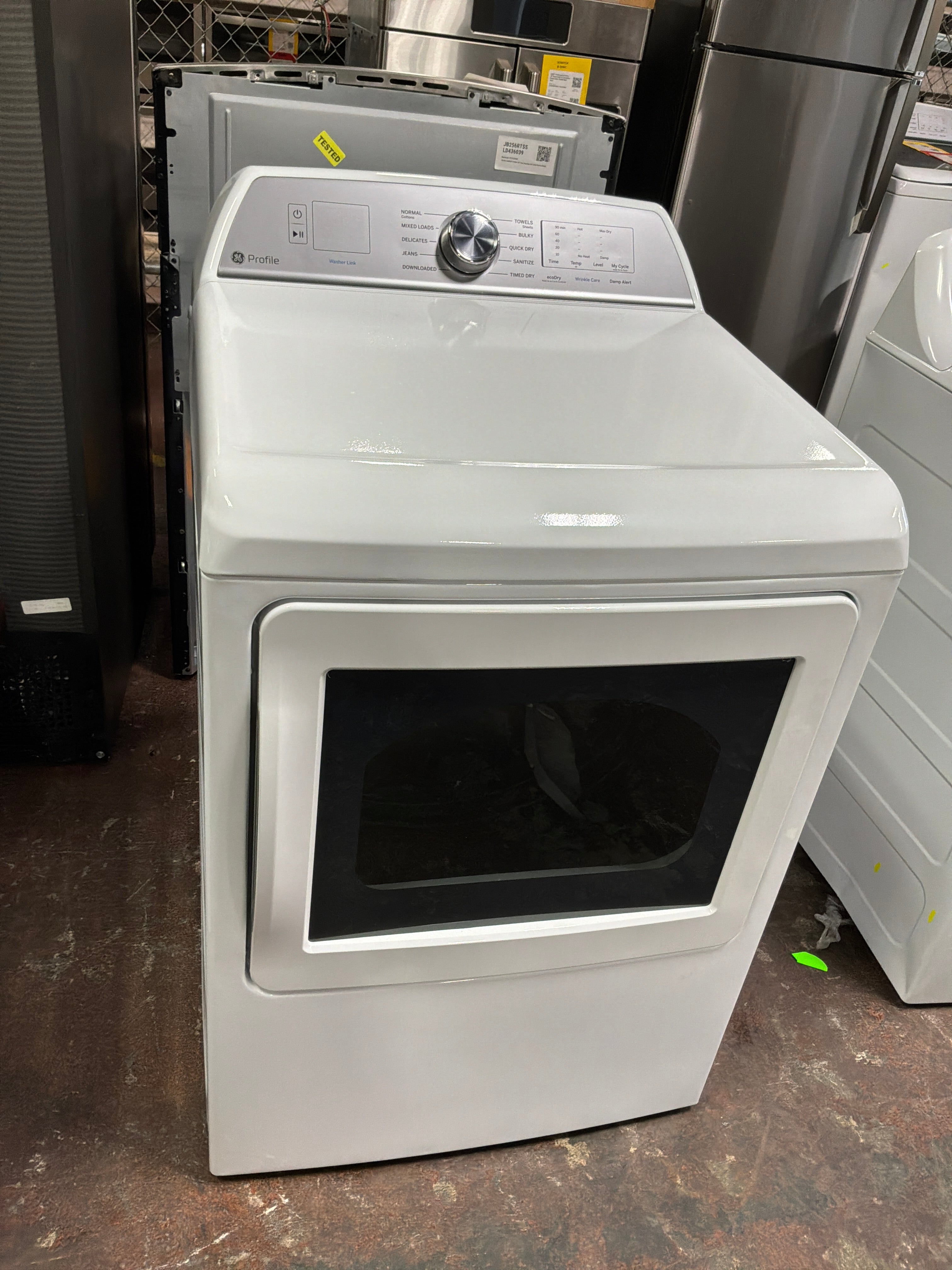 GE Profile™ ENERGY STAR® 7.4 cu. ft. Capacity aluminized alloy drum Electric Dryer with Sanitize Cycle and Sensor Dry
