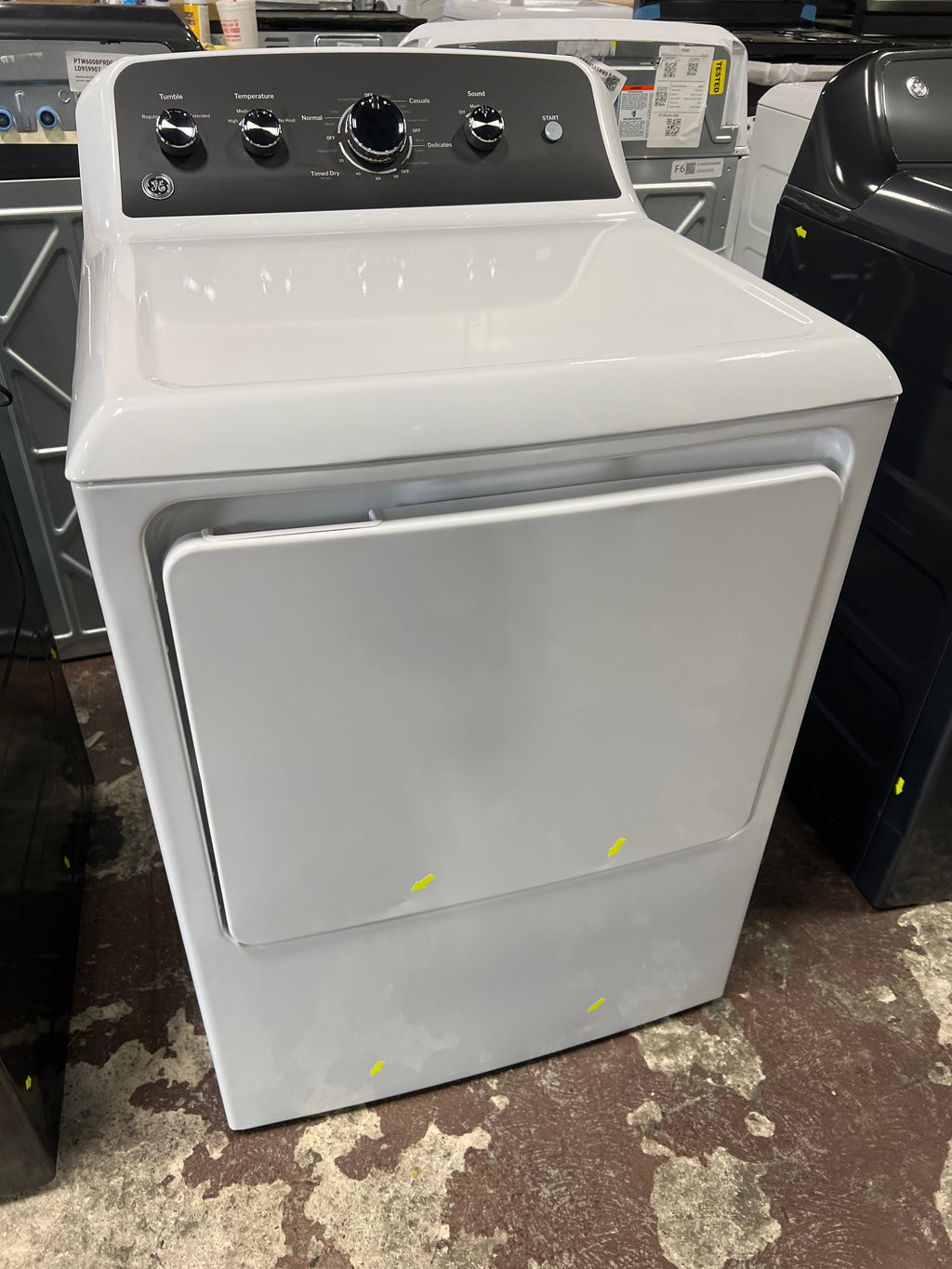 GE GE® 7.2 cu. ft. Capacity Electric Dryer with Up To 120 ft. Venting and Extended Tumble