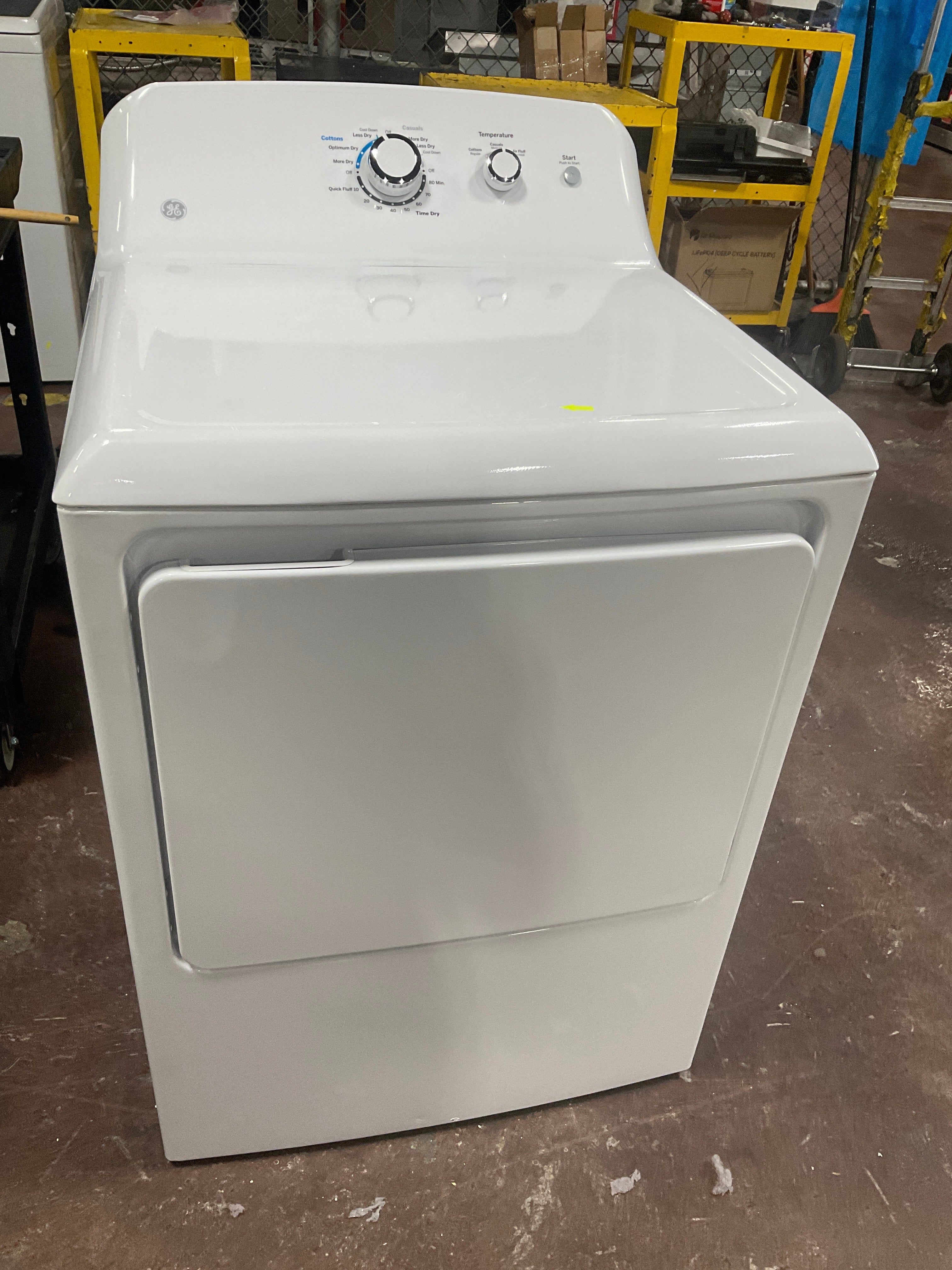 GE 6.2 cu. ft. Capacity Electric Dryer with Up To 120 ft. Venting and Shallow Depth