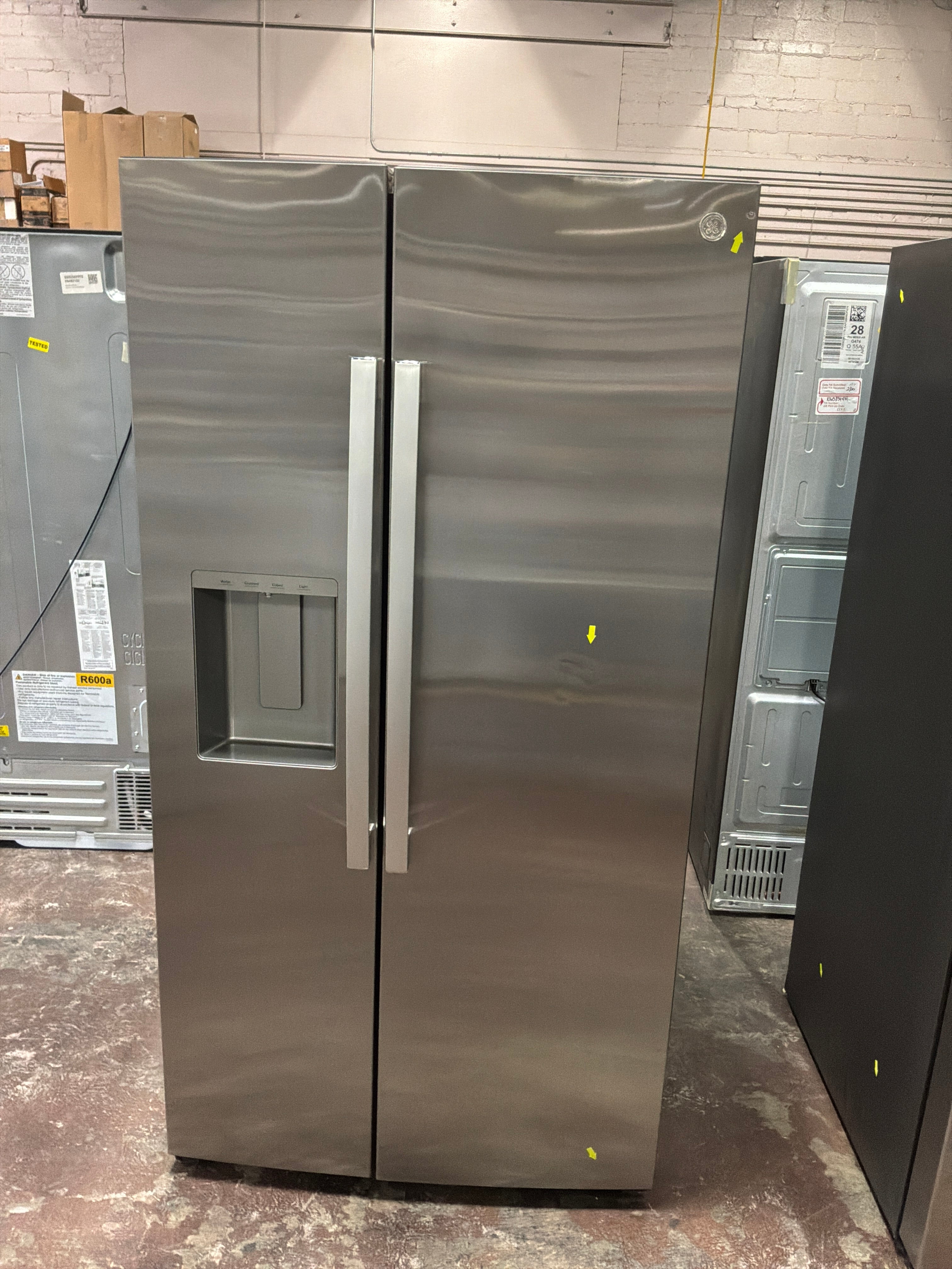 GE® 27.9 Cu. Ft. Side-By-Side Refrigerator with Extra Tall Dispenser and In-Door Icemaker