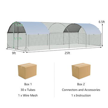 Costway Large Metal Chicken Coop with Cover 59042613 New